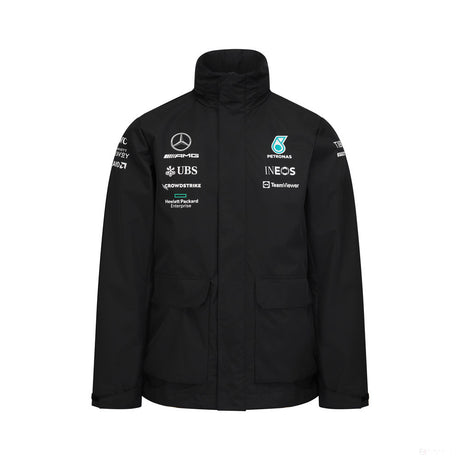 Mercedes Rainjacket, Team, Black, 2022 - FansBRANDS®