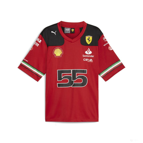 Ferrari Team Mens Football Shirt, Carlos Sainz, Red, 2023 - FansBRANDS®