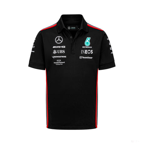 Mercedes Team Mens Polo, Black, 2023 - FansBRANDS®