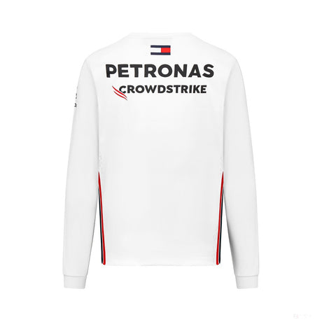Mercedes Team Mens Long Slevee Driver Tee, White, 2023 - FansBRANDS®